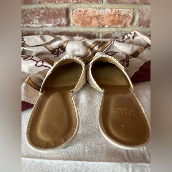 Stuart Weitzman Crocodile Embossed Leather Mule 9N - Picture 2 of 12